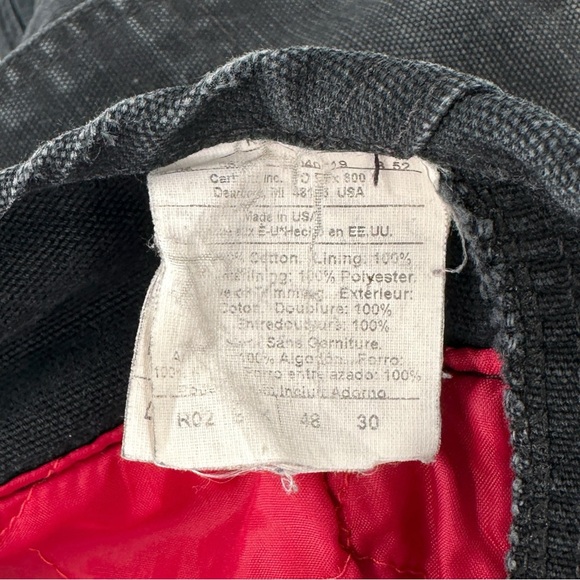 Vintage Carhartt Black Insulated Loose Fit Mechanic’s Denim Overalls Jumpsuit - Picture 9 of 11